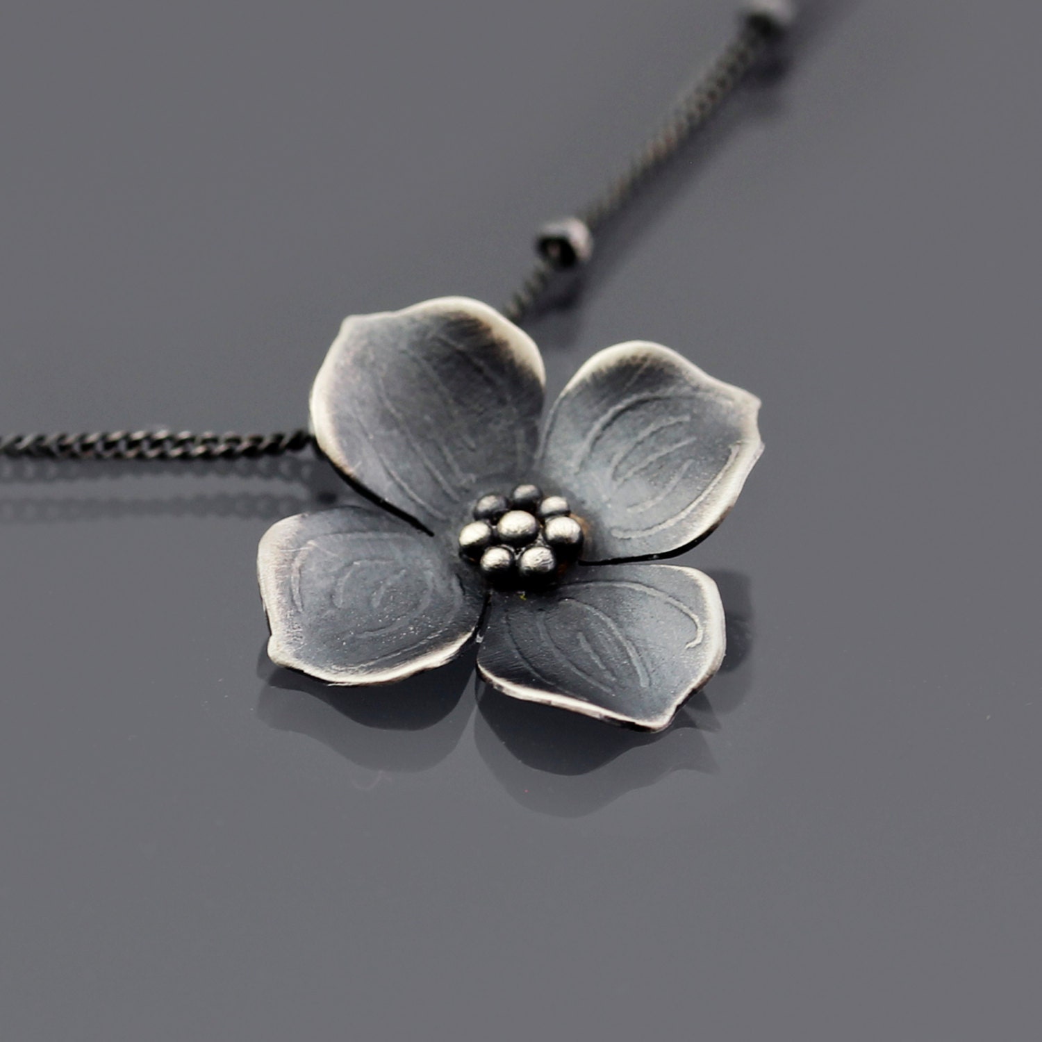Sterling Silver Dogwood Blossom Necklace Dogwood Flower