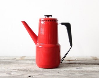 Coffee Percolator Red Enamel Pot By Dan Kok Denmark Glad & Marstrand