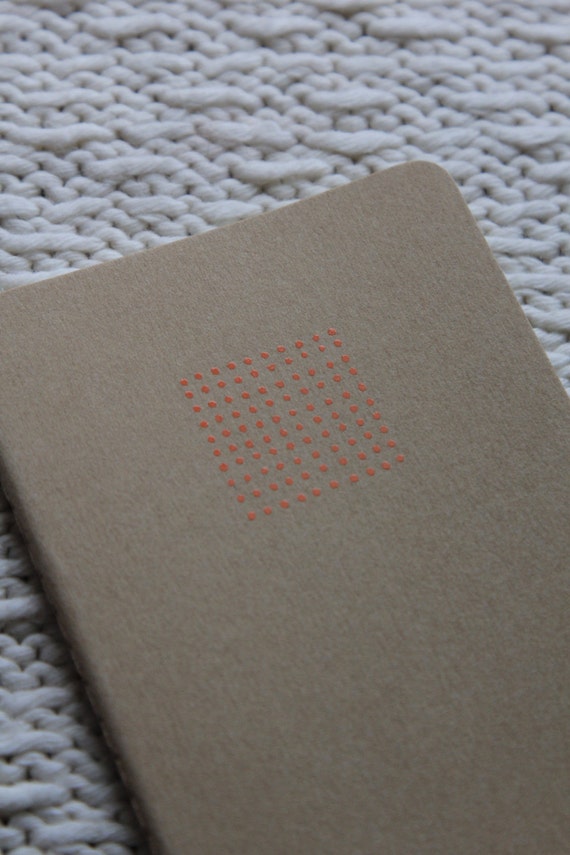 Geometric Dots Notebook/Sketchbook/Journal Beige with Orange