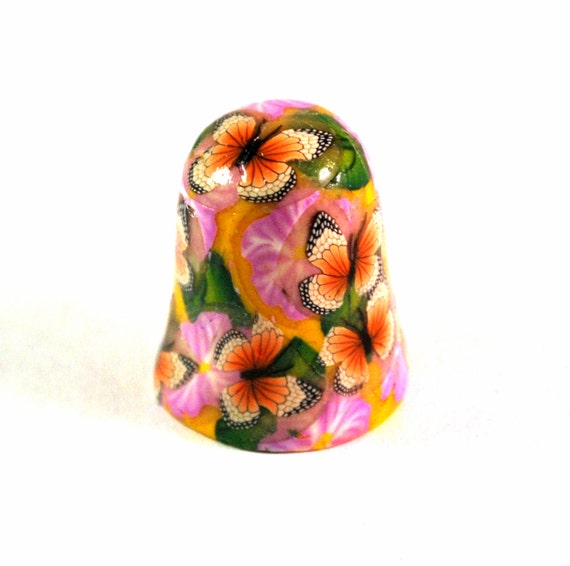 Collectible Thimbles China Thimble Handmade by polymerclaybeads