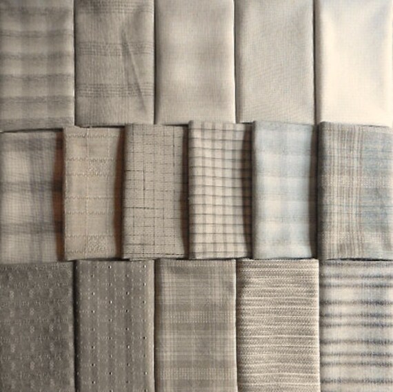 Japanese Taupe fabrics 16 light to medium fat eighths
