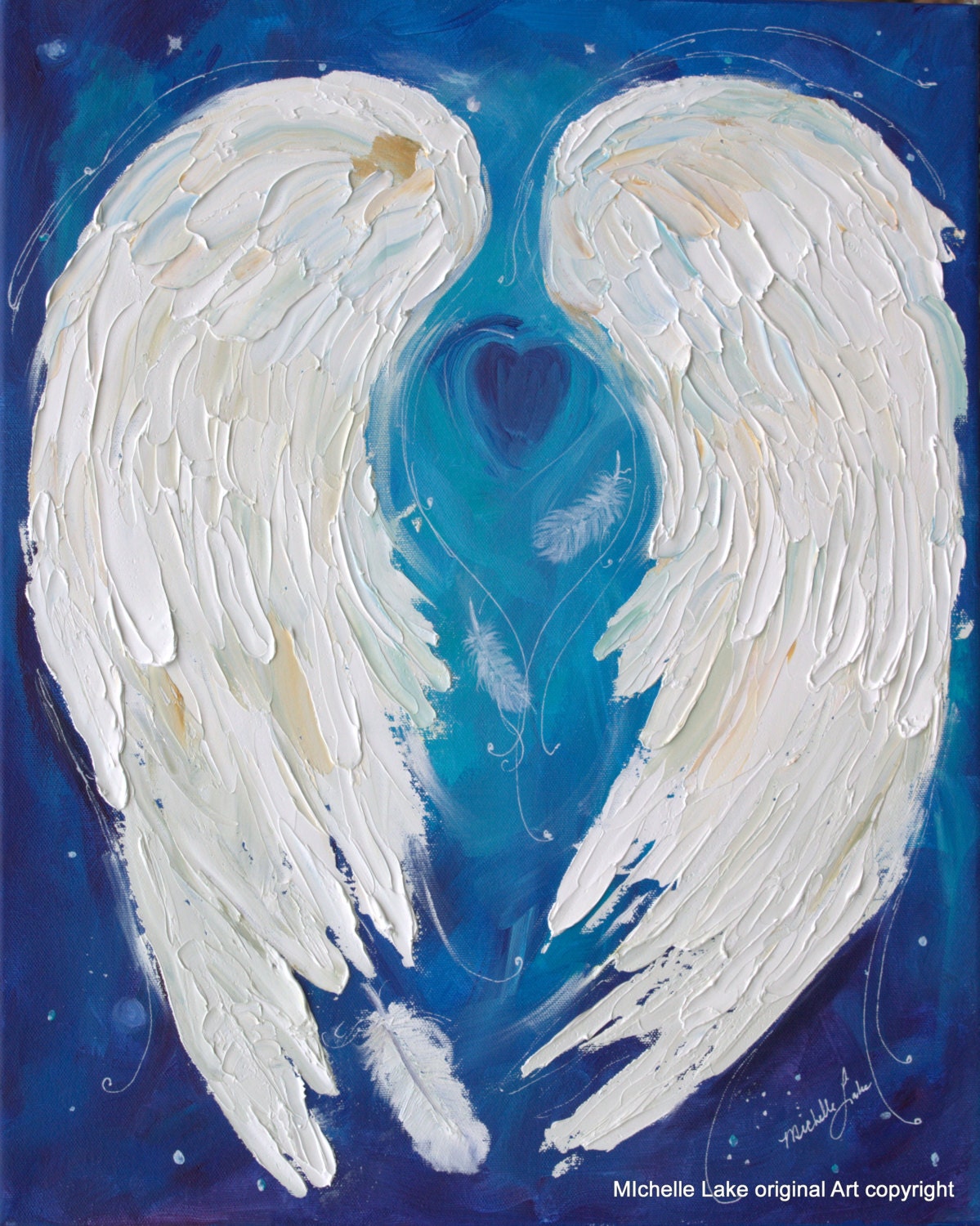 Angel Wings Painting Heavily textured paint 16 x 20 Wings