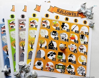 20 Halloween Bingo Game / Party Game / Kids Party Game / Halloween Party / Unique Bingo Game Sheets / Classroom Halloween Game