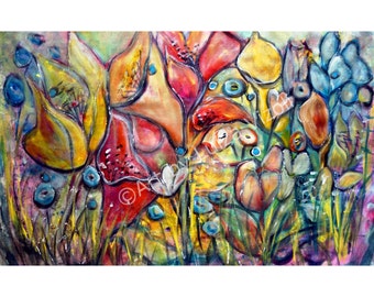 Original Flowers Painting Oil on Canvas Art by Luiza Vizoli Ready to Hang