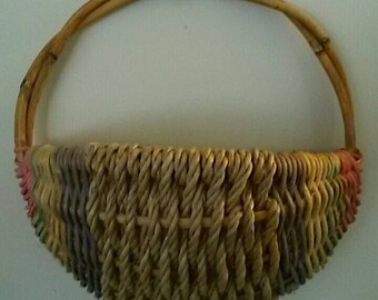 Pastel Striped Hanging Basket