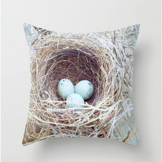 Bird Nest Throw Pillow Photography Pillow Home Decor