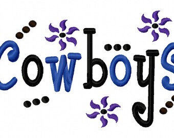 Cowboys Applique Machine Embroidery Design 4x4 7x5 6x10 Dallas Texas Team Instant Download Basketball Football Baseball Soccer Sports