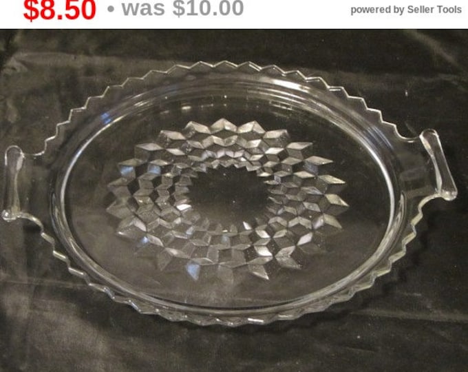 Mid Century Clear Glass Serving Dish, Candy Dish, Dessert Dish, Plate, Serving Plate, Upcycling Project, Kitchen, Dinning