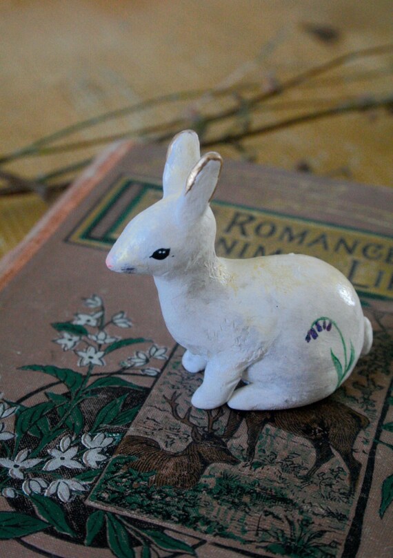 White Rabbit Totem Handmade Sculpture by VictoriaLucyDesigns