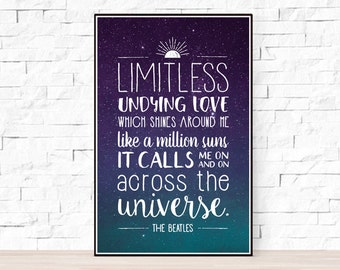 Beatles Song Lyrics Poster - Across the Universe