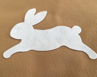 Wool Felt Bunny Rabbit- Easter Decorations-Applique-Penny Rug- Primitive Stitching Quilting Embellishments-Needle Felt-Wool-Spring Crafts