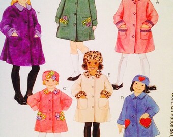 Uncut, Girls' 3-4-5, McCalls Sewing Pattern 2403, Polar Gear, Winter Coat and Hat