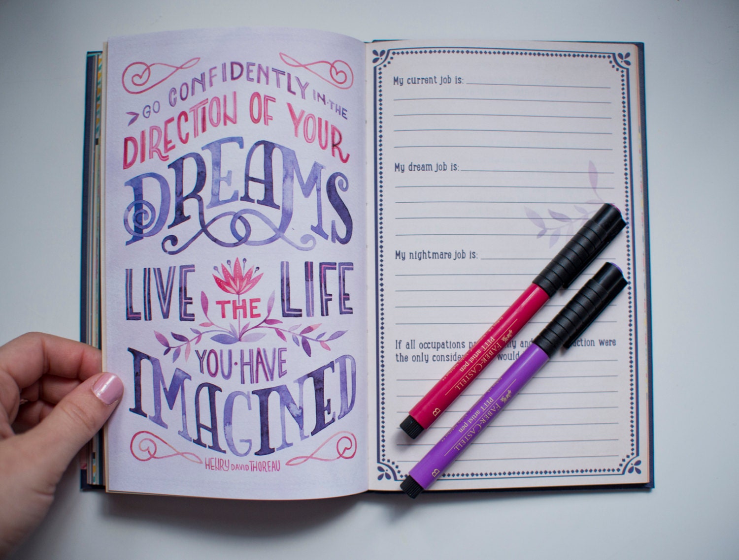 Guided Dream Journal Watercolor Inspirational Quote Future