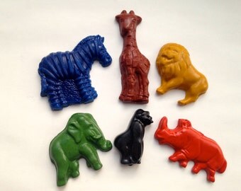 CRAYONS Natural Eco Friendly SOY CRAYONS African Safari Animals, Eco Toy, Gift for Kids, Kids Gift, Stocking Stuffer