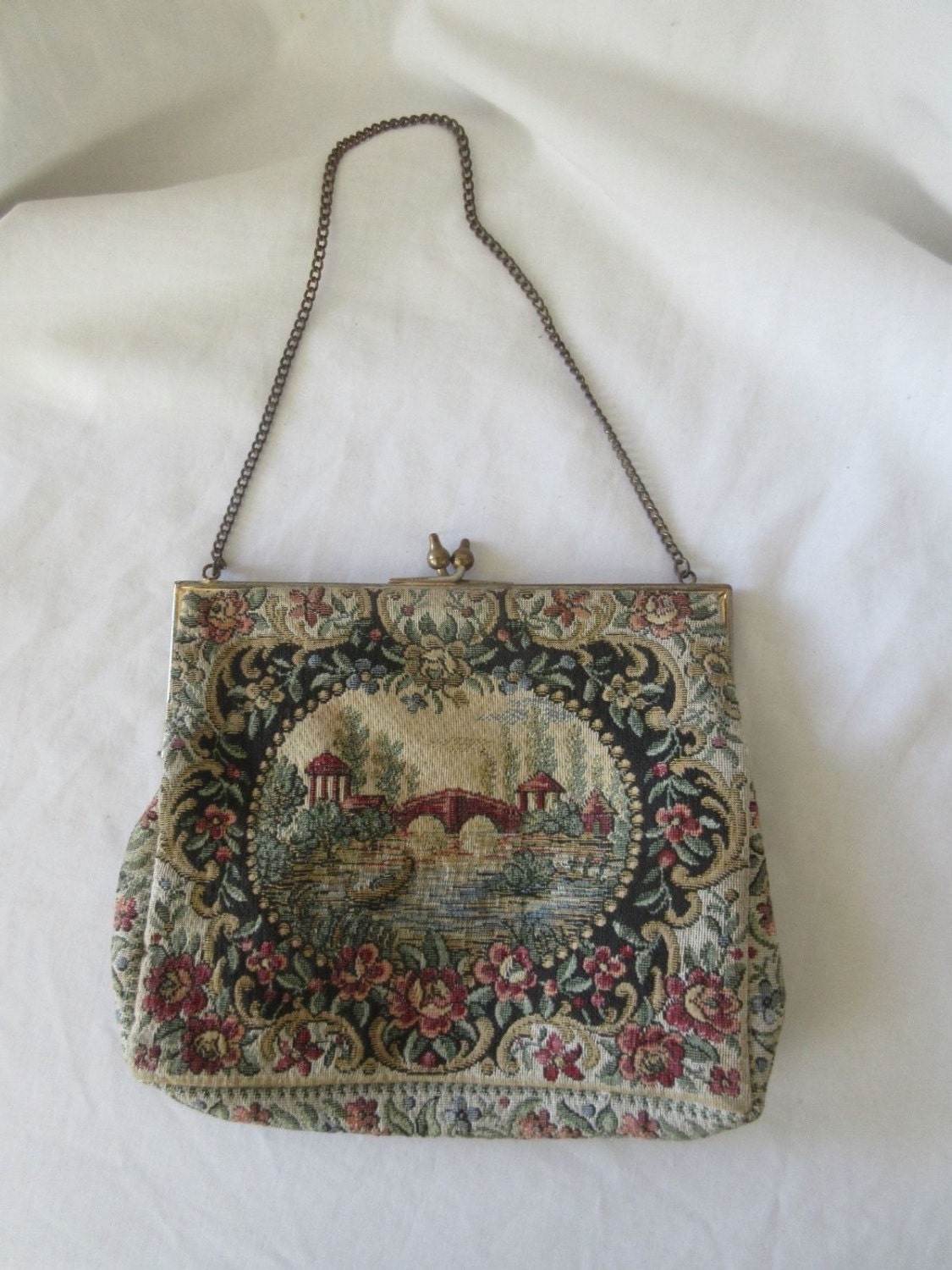 Antique Vintage Tapestry Evening Purse