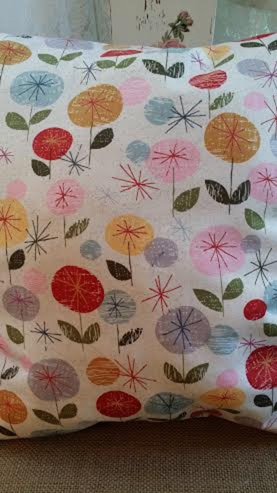 Items similar to Reversible Toss Throw Pillow MidModern 1950's Retro