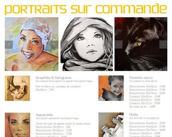Commande de portraits (personnes ou animaux)