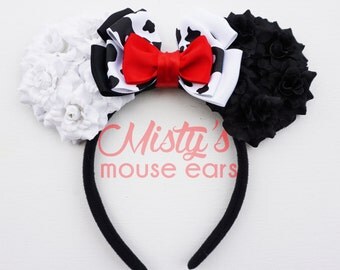 Inspired Cruella Deville Rose Mouse Ears