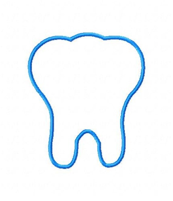 Tooth Applique Machine Embroidery Design // Dentist Embroidery