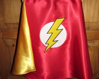 Flash Superhero Cape / Super Hero Cape / Childrens Cape / Authentic Flash Cape / Reversible Cape