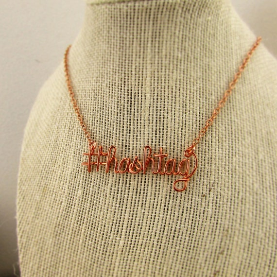 Hashtag Necklace Hashtag Jewelry Funny by deannewatsonjewelry