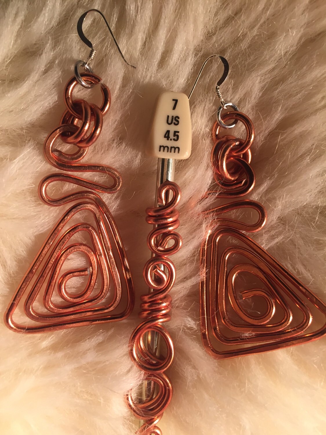 Aluminum Earrings Copper Color Earrings Light by Jewelrywithme