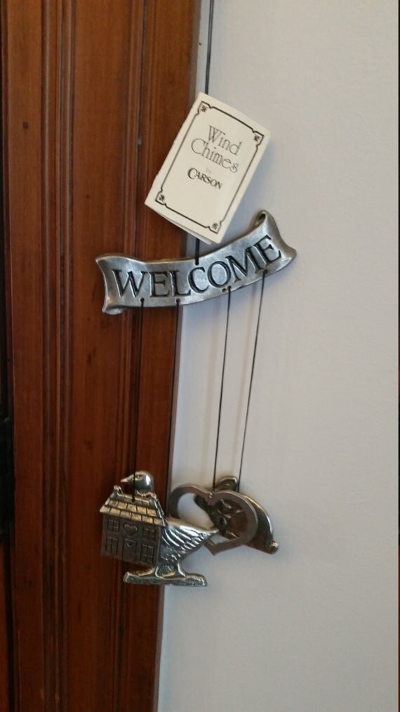 Vintage Wind Chimes By Carson Pewter Welcome Bunny House Heart Vintage Wind Chimes By Carson Pewter Welcome Bunny House Heart Goose Made In The Usa