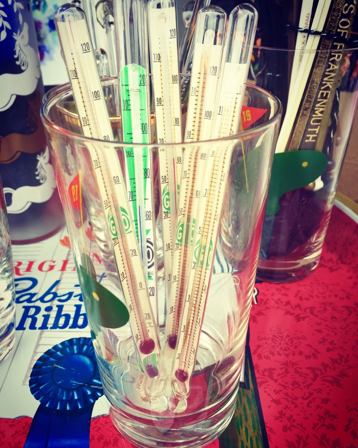 Mid Century Thermometer Swizzle Sticks Vintage Haute Juice