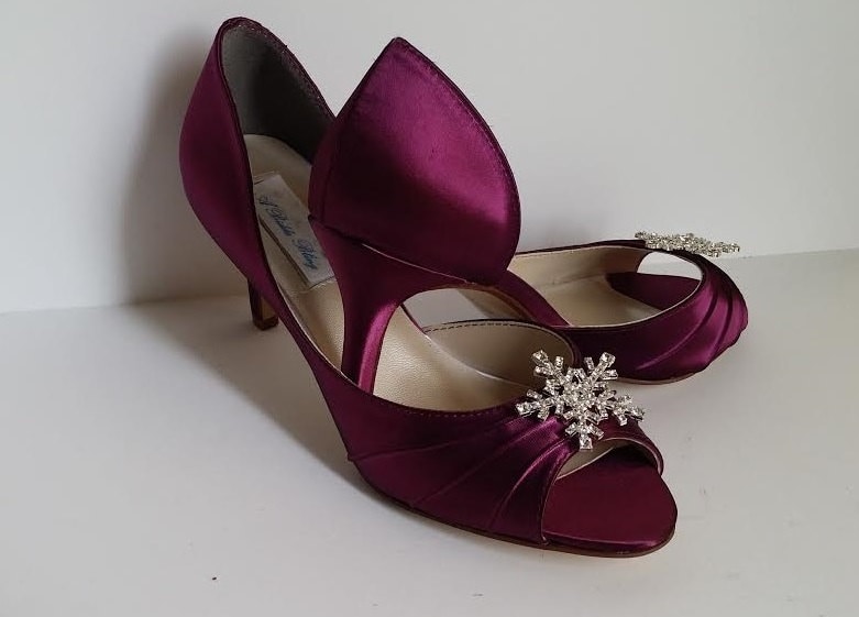 Burgundy Wedding Shoes Burgundy Bridal Shoes with Crystal
