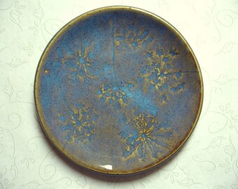 Blue Opal Queen Anne's Lace Pottery Spoon Rest