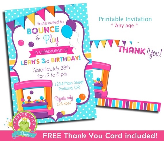 Printable Bounce House Invitation / Bounce House Party Invite / Bounce ...