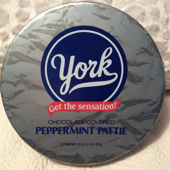 Vintage York Peppermint Pattie Tin Container Candy Bar