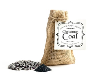 Christmas Coal popcorn - black popcorn and black sea salt - edible lump of coal, faux coal, coal stocking, naughty or nice, coal bag