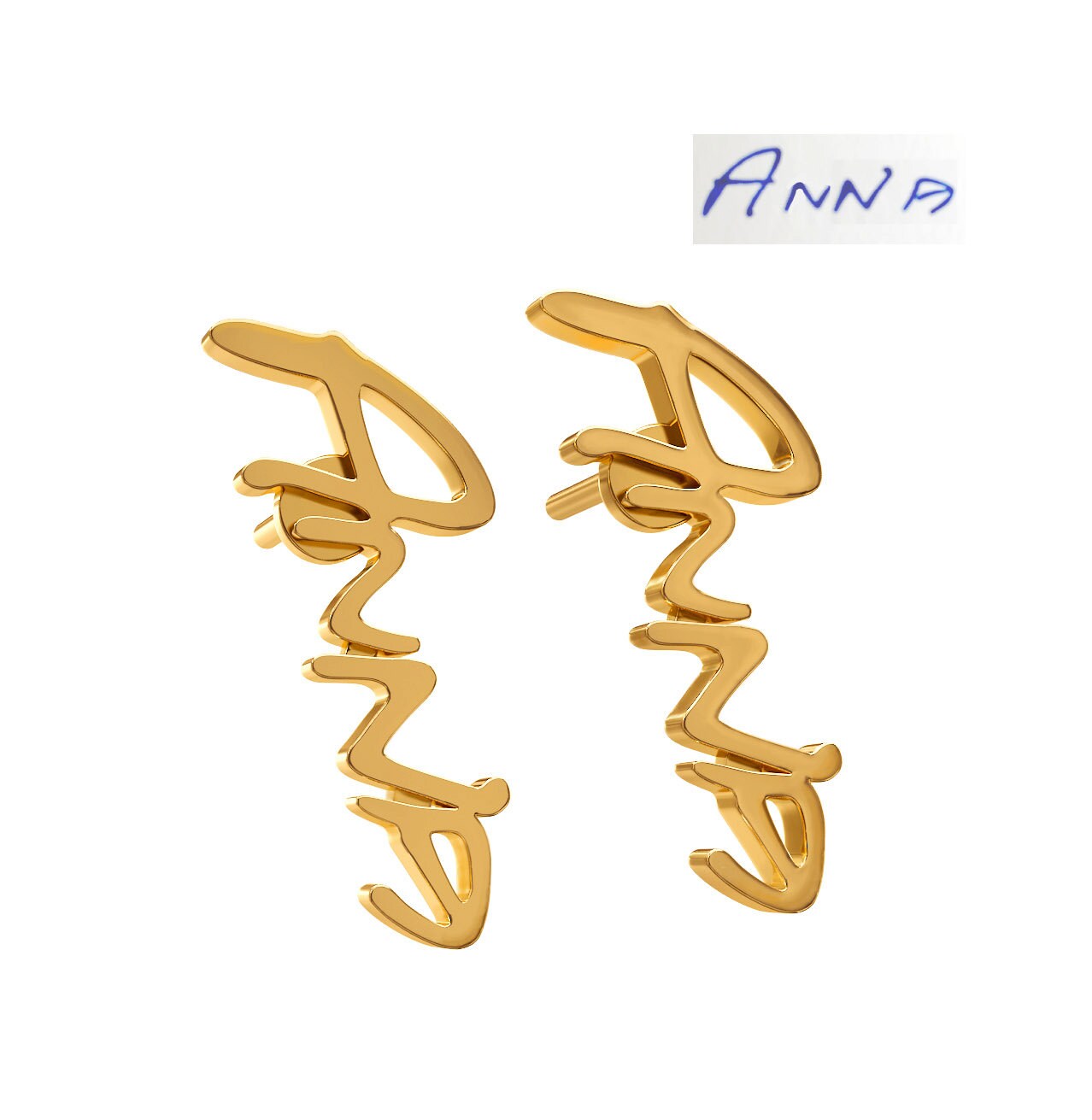 14K Custom Name Earrings Personalized Name Dangle Earrings