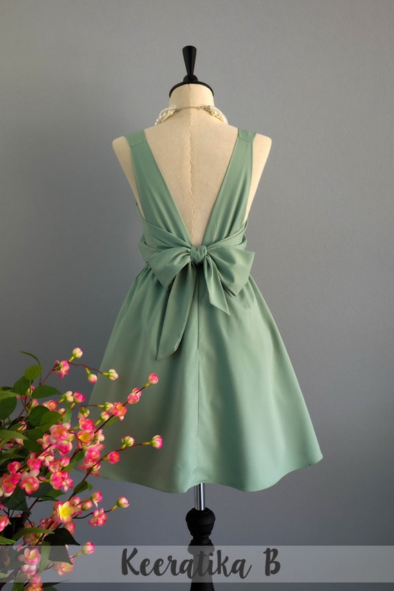Sage green dress sage party dress green prom dress green