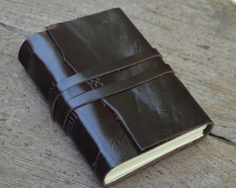 One of a Kind / Leather Journal / Handmade / Diary / 6"X4"