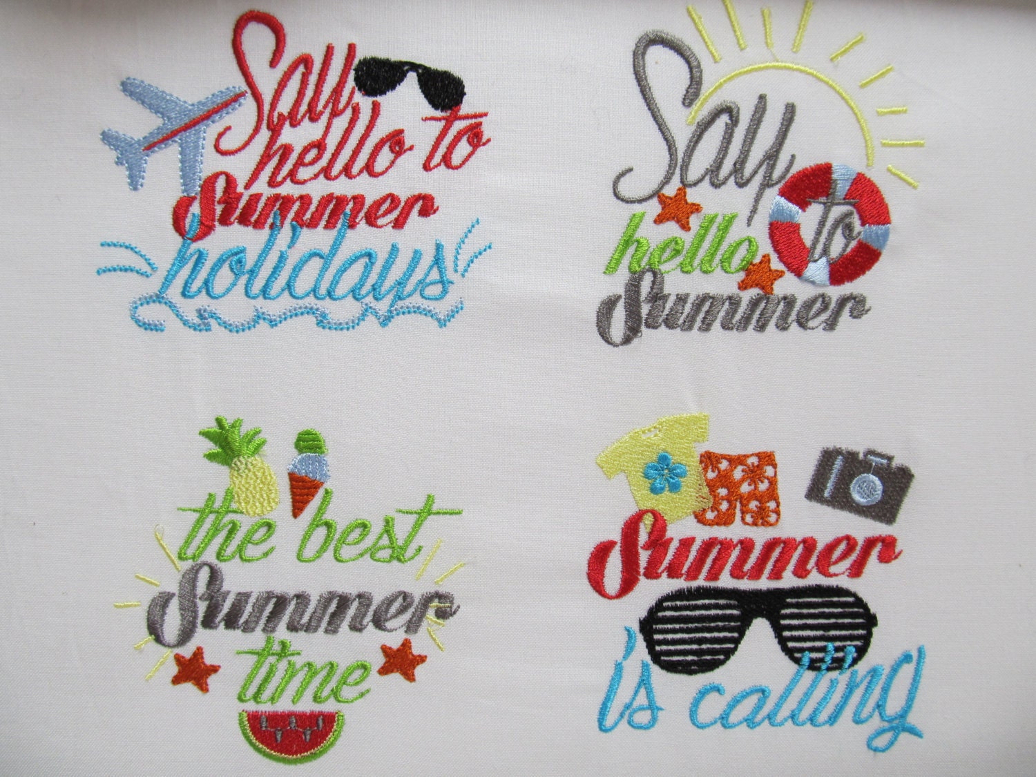 Summer cute quotes machine embroidery designs 4x4