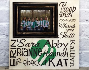 Girls Scout Gift Personalized Picture Frame, Girls Scout Troop Leader