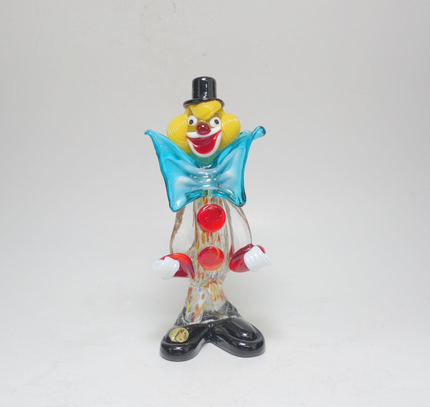 Signed Mid Century Murano Art Glass Clown Murano Glass Clown