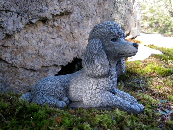 Poodle Statue Toy Dog Concrete Figure Cement Garden Decor