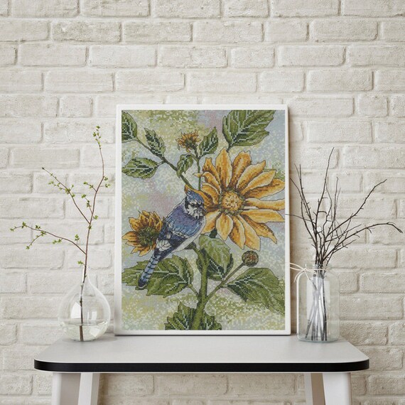 Sunflower Bluejay by Bucilla Cross Stitch KIT