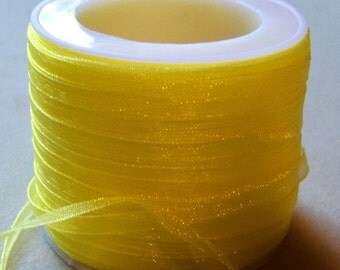 Yellow Organza Ribbon-1/8"-10 YDS