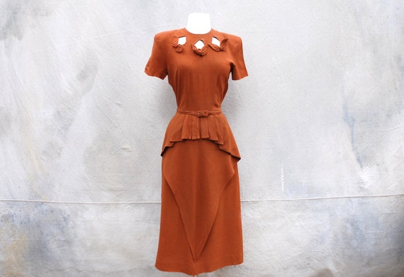 1940s bombshell dress 40s Mary Lynne Originals crepe pinup