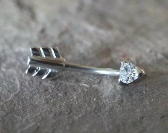 Silver Arrow Rook Earring Daith Piercing Eyebrow Ring