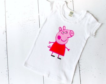 Peppa Pig Shirt - Girls shirt - girls birthday shirt - peppa pig birthday shirt - graphic tee - shirts for girls - peppa pig tshirt