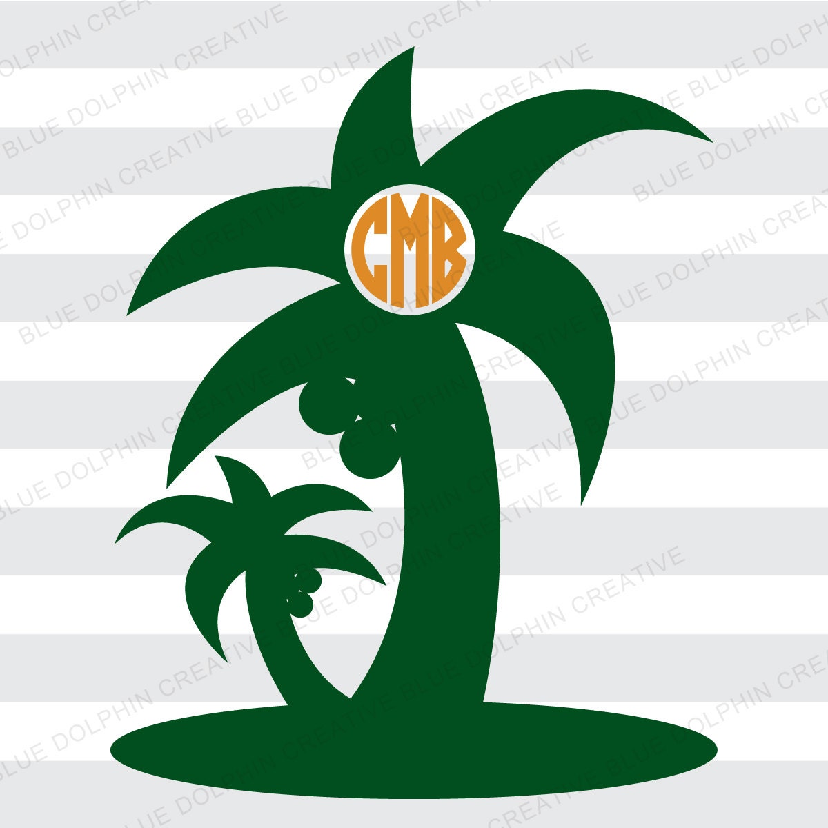 Download Palm Tree Monogram Frame SVG PNG / Cricut / Silhouette