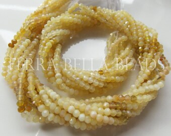 Full 13" strand shaded YELLOW PERUVIAN OPAL faceted rondelle gem stone beads 3mm