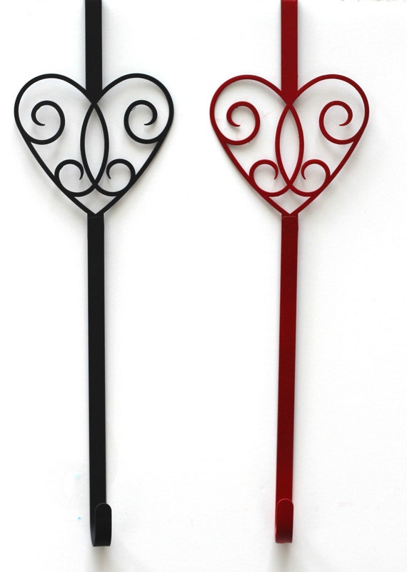 Items similar to Heart Wreath Holder Door Wreath Hanger Thin Metal