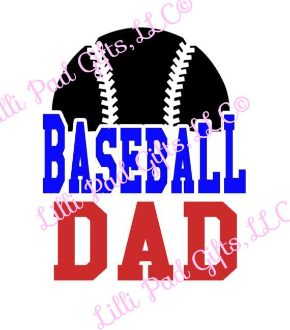 Download Baseball DAD Half Baseball Cut File Instant Download