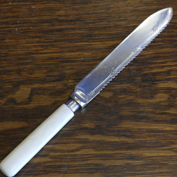 antique silver plate bread cake knife by fisfinds on Etsy